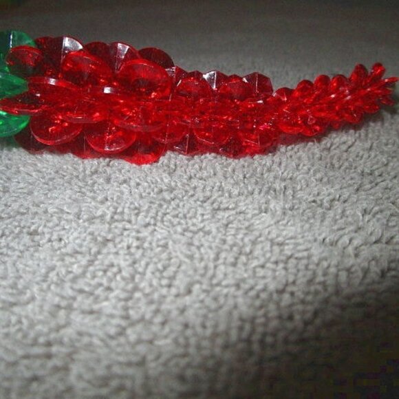 SET Of 6 CHILI Pepper ORNAMENTS Plastic BEADED Southwestern VINTAGE Christmas - Picture 6 of 7